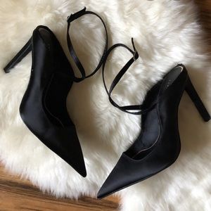 Zara satin pointed toe stiletto heels